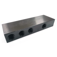 Custom CNC Machined Black Anodized Hydraulic and Pneumatic Manifolds
