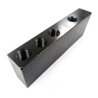 Custom CNC Machined Black Anodized Hydraulic and Pneumatic Manifolds