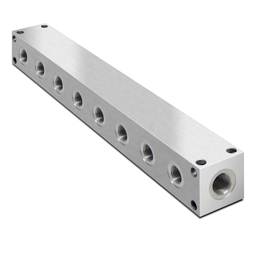 Customize CNC Machining Service hydraulic Adapter Connector BSPP Brass Manifold Block