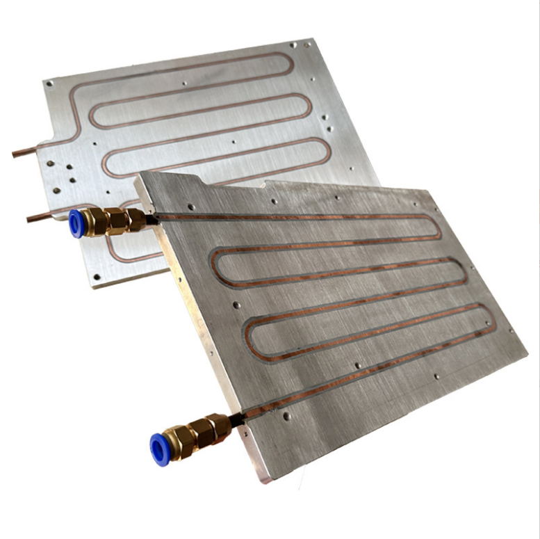 Industrial Brazing Copper Tube Aluminum Profile Water Cooled Heat Sink Liquid Cooled Aluminum Plate Radiator with CNC Machining