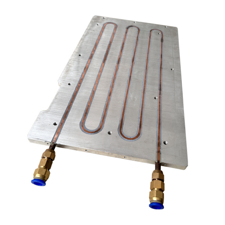 Industrial Brazing Copper Tube Aluminum Profile Water Cooled Heat Sink Liquid Cooled Aluminum Plate Radiator with CNC Machining