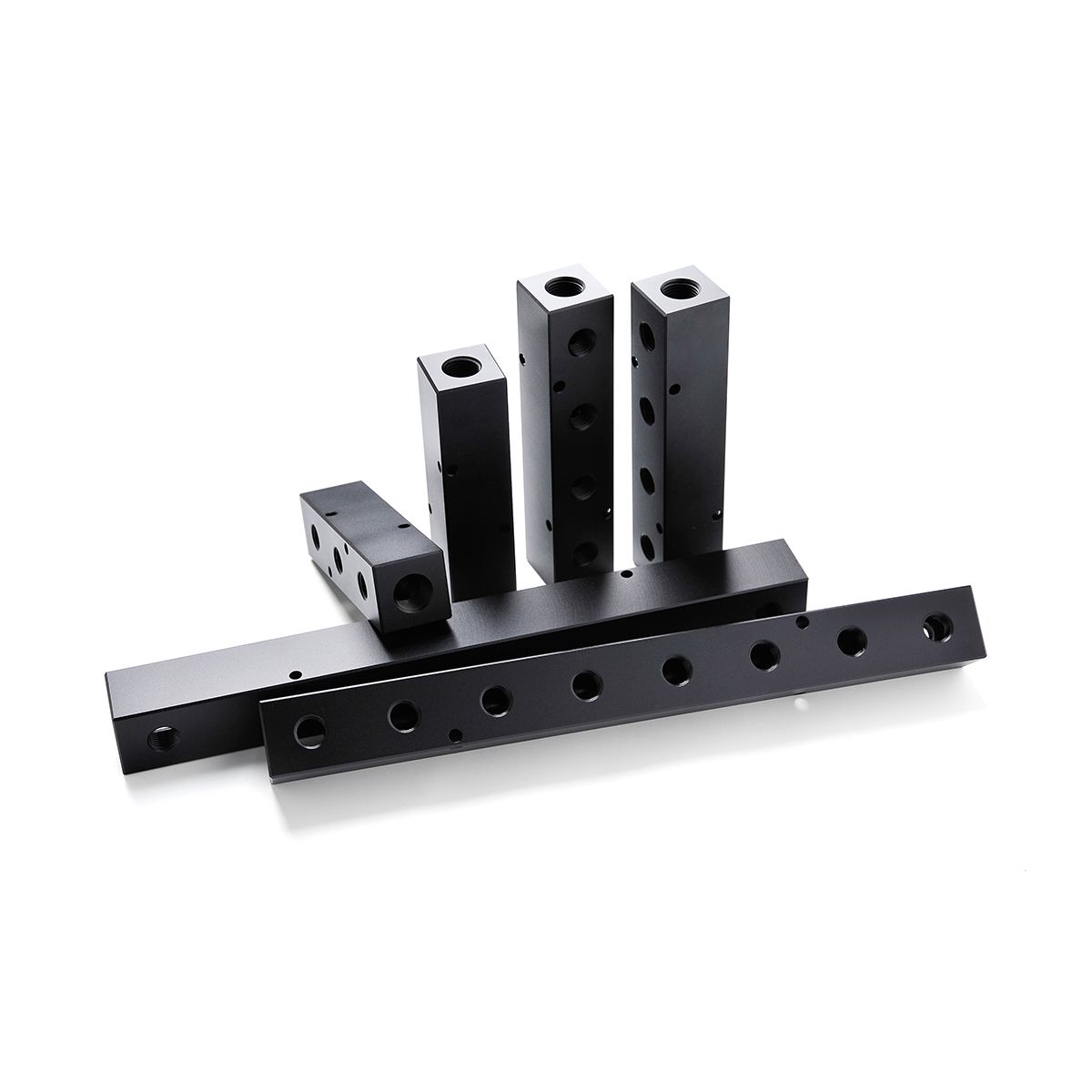 Cnc Aluminum Machining Parts Air Compressor Manifold, Aluminum Air Hose Inline Manifold Block Splitter