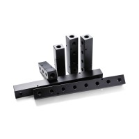 Cnc Aluminum Machining Parts Air Compressor Manifold, Aluminum Air Hose Inline Manifold Block Splitter