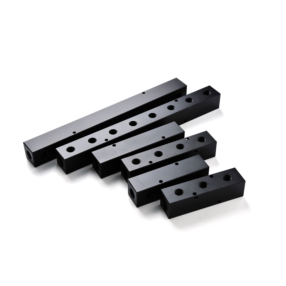 Cnc Aluminum Machining Parts Air Compressor Manifold, Aluminum Air Hose Inline Manifold Block Splitter