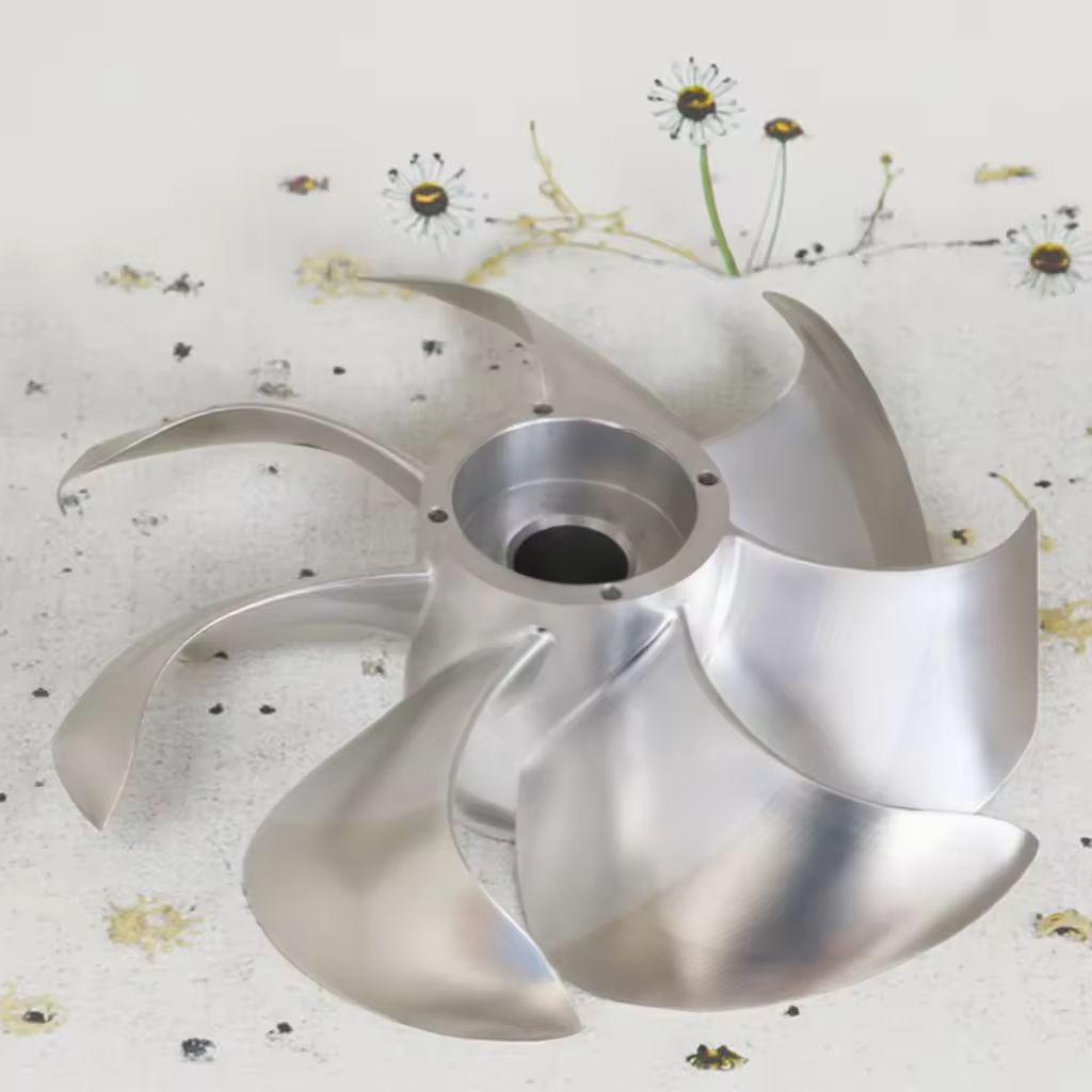 Turbine à Aubes en Acier Inoxydable Moulé de Précision - Pièces d'Hélice Marine Usinage CNC, Motifs Carrés Personnalisés