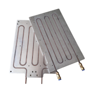 Industrial Brazing Copper Tube Aluminum Profile Water Cooled Heat Sink Liquid Cooled Aluminum Plate Radiator with CNC Machining