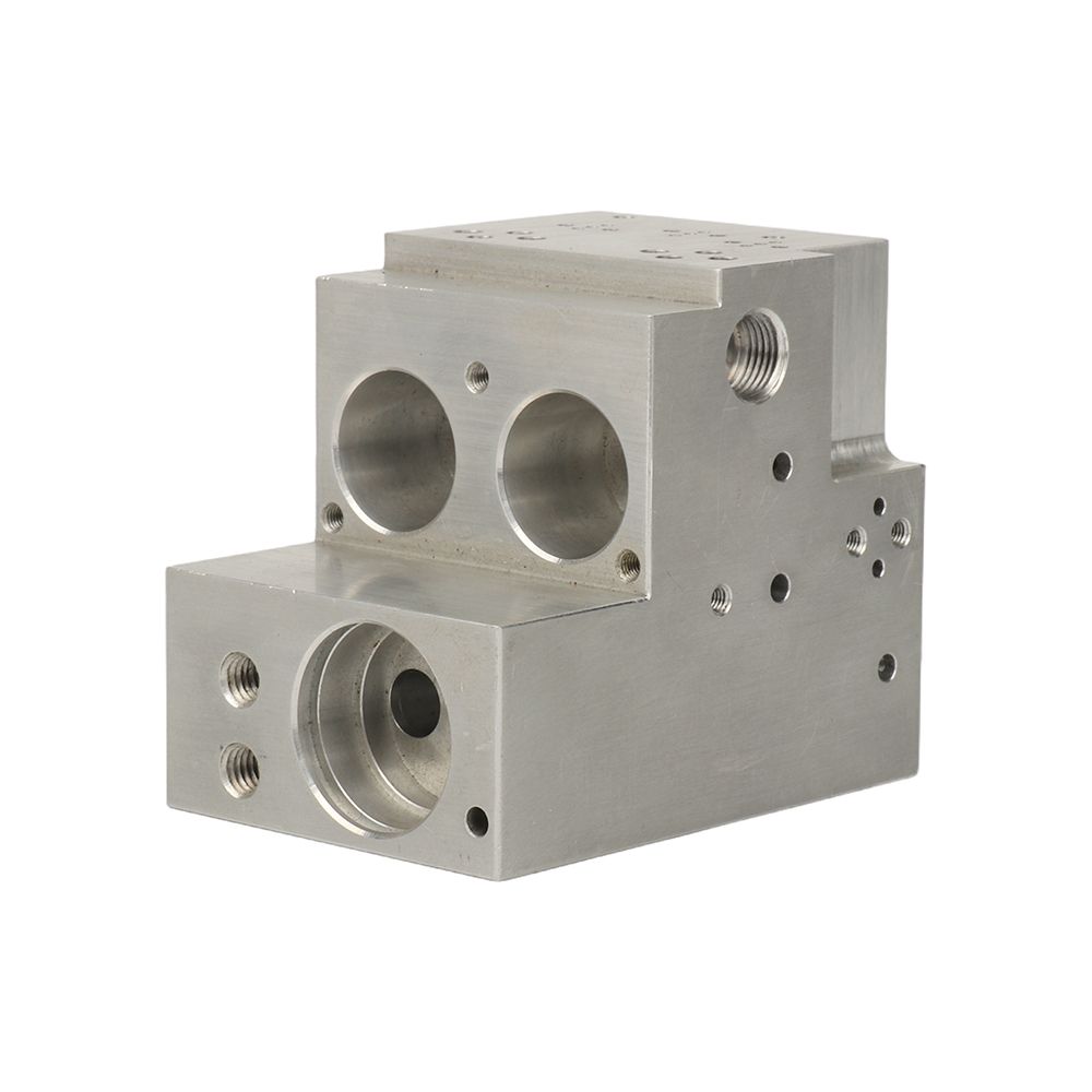 Precision CNC Milled Aluminum Valve Manifold Block Custom 6061 Anodized Aluminum Parts CNC Machining Parts
