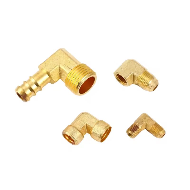 90 Degree Brass Barb Hose Elbow 14mm to G3/8 Male Pipe Adapter