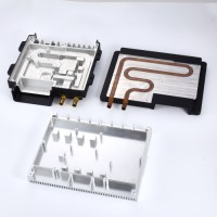 Customized Aluminum Water Liquid Cooling Radiator Cold Plate CNC Machined Epoxy Bonded Copper Tube Profiled Radiator