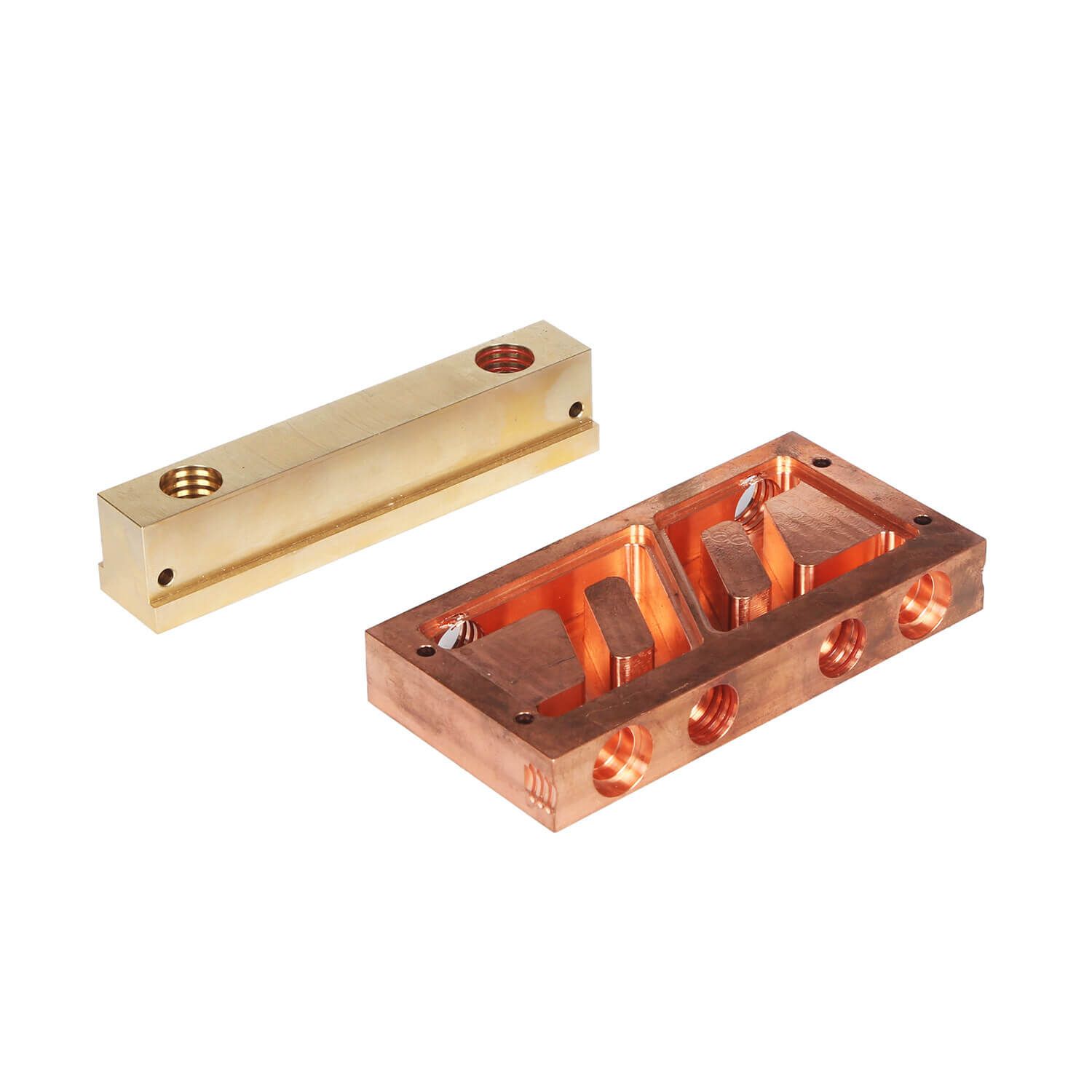 45 Axis CNC milling red copper chiller parts thermal heat sinks precision CNC Machining copper bar with silver plating