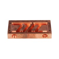 45 Axis CNC milling red copper chiller parts thermal heat sinks precision CNC Machining copper bar with silver plating