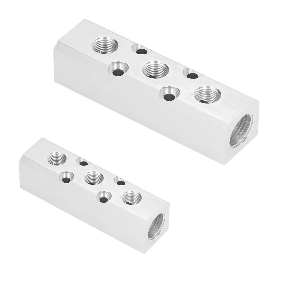 Bloc Manifold 4 Voies Aluminium CNC Personnalisé