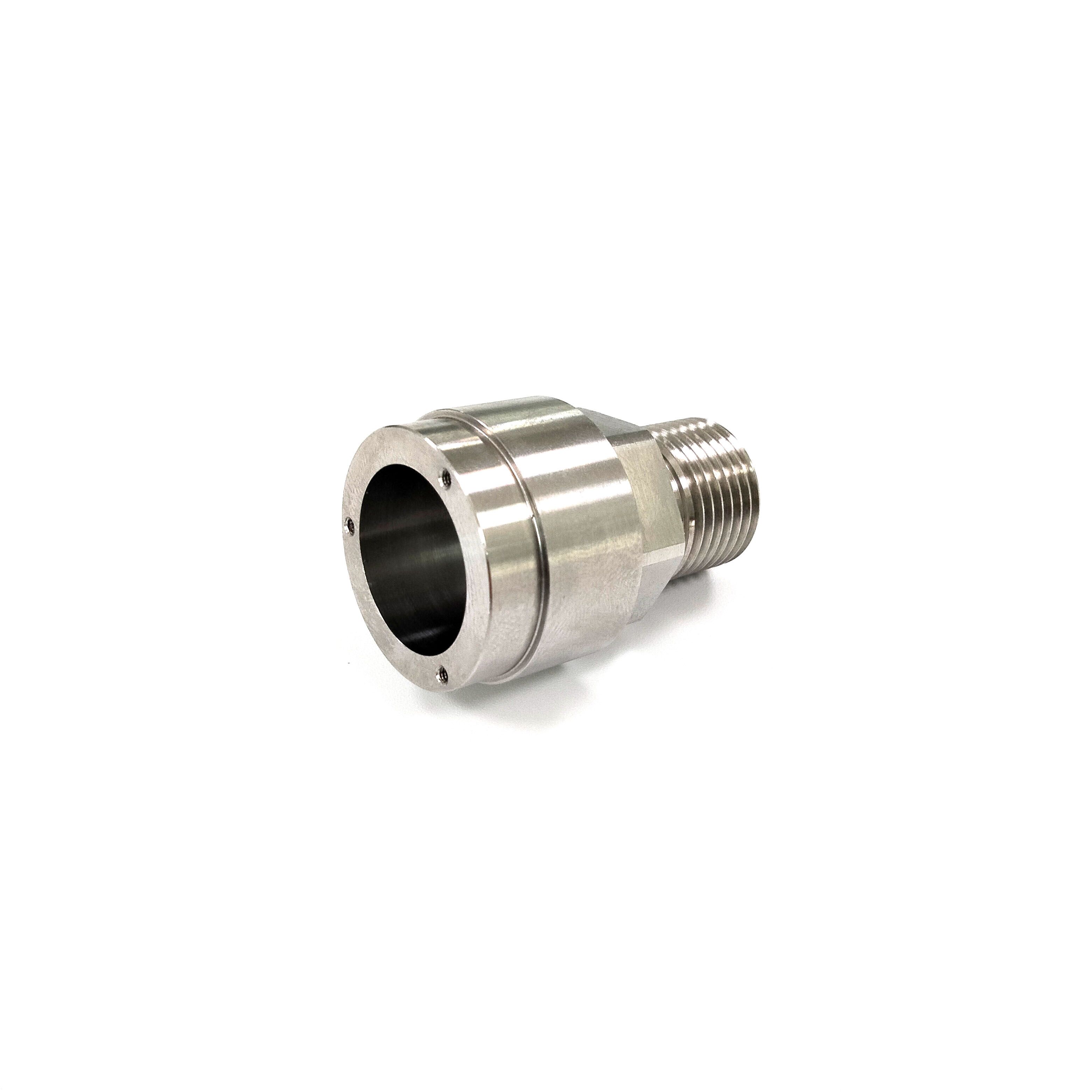 Stainless steel joint nozzle high precision automatic lathe CNC custom factory machined parts pipe adapter connector